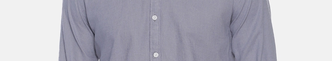 Buy CAVALLO By Linen Club Men Cotton Linen Grey Regular Fit Solid ...