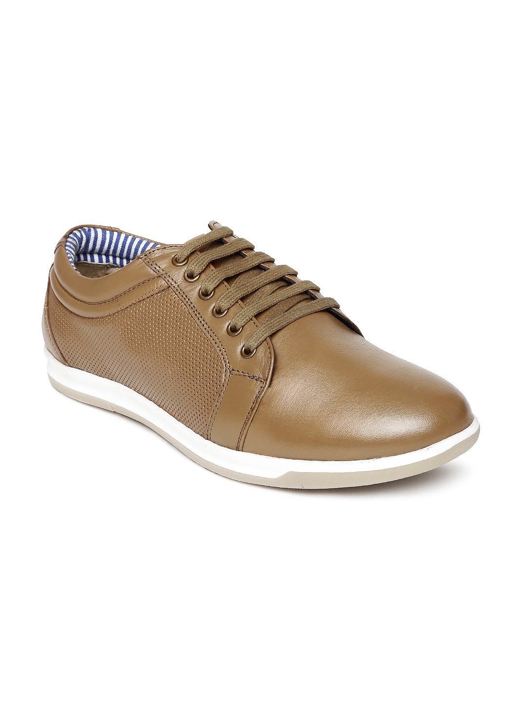 Buy Allen Solly Men Brown Leather Sneakers Casual Shoes for Men