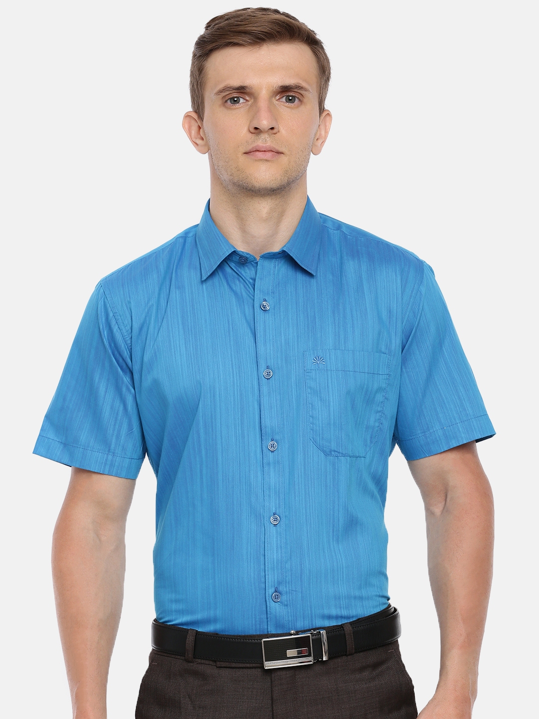 Buy Chennis Men Blue Slim Fit Solid Formal Shirt - Shirts for Men ...