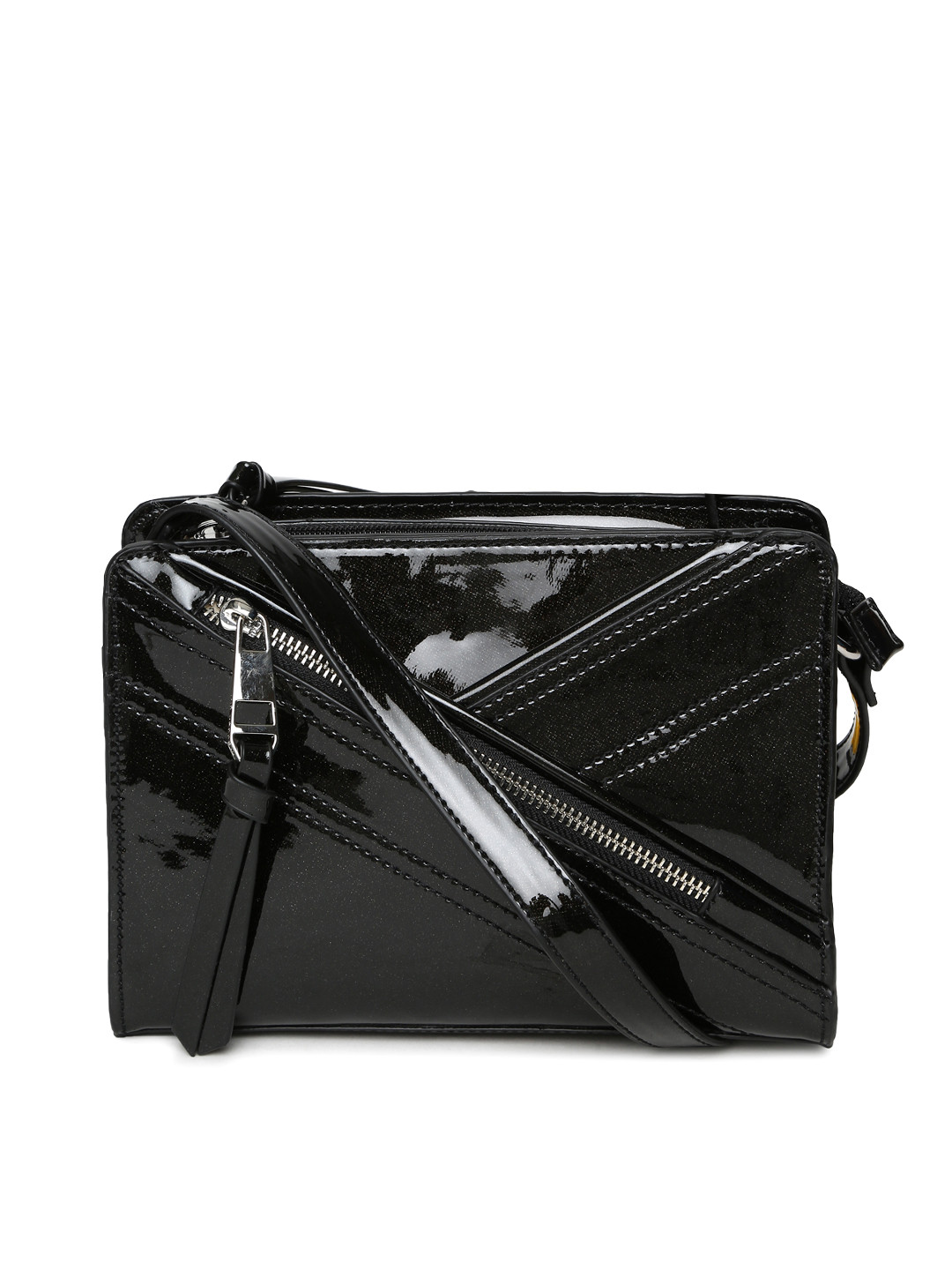 Buy Steve Madden Black Solid Sling Bag Handbags for Women 1222718