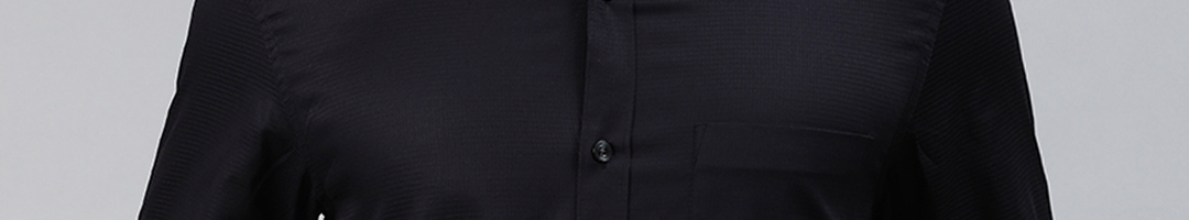 Buy Louis Philippe Men Black Classic Fit Self Design Formal Shirt ...