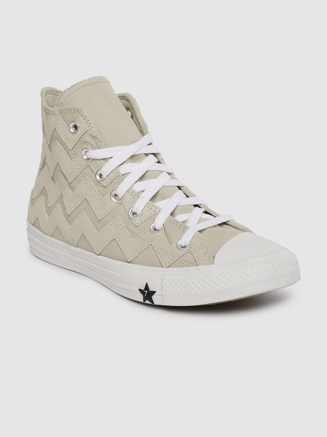 green and cream converse