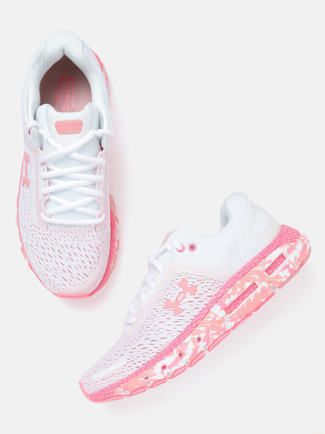 Buy UNDER ARMOUR Women White & Pink HOVR Infinite 2 UC Woven Design Running Shoes Sports Shoes