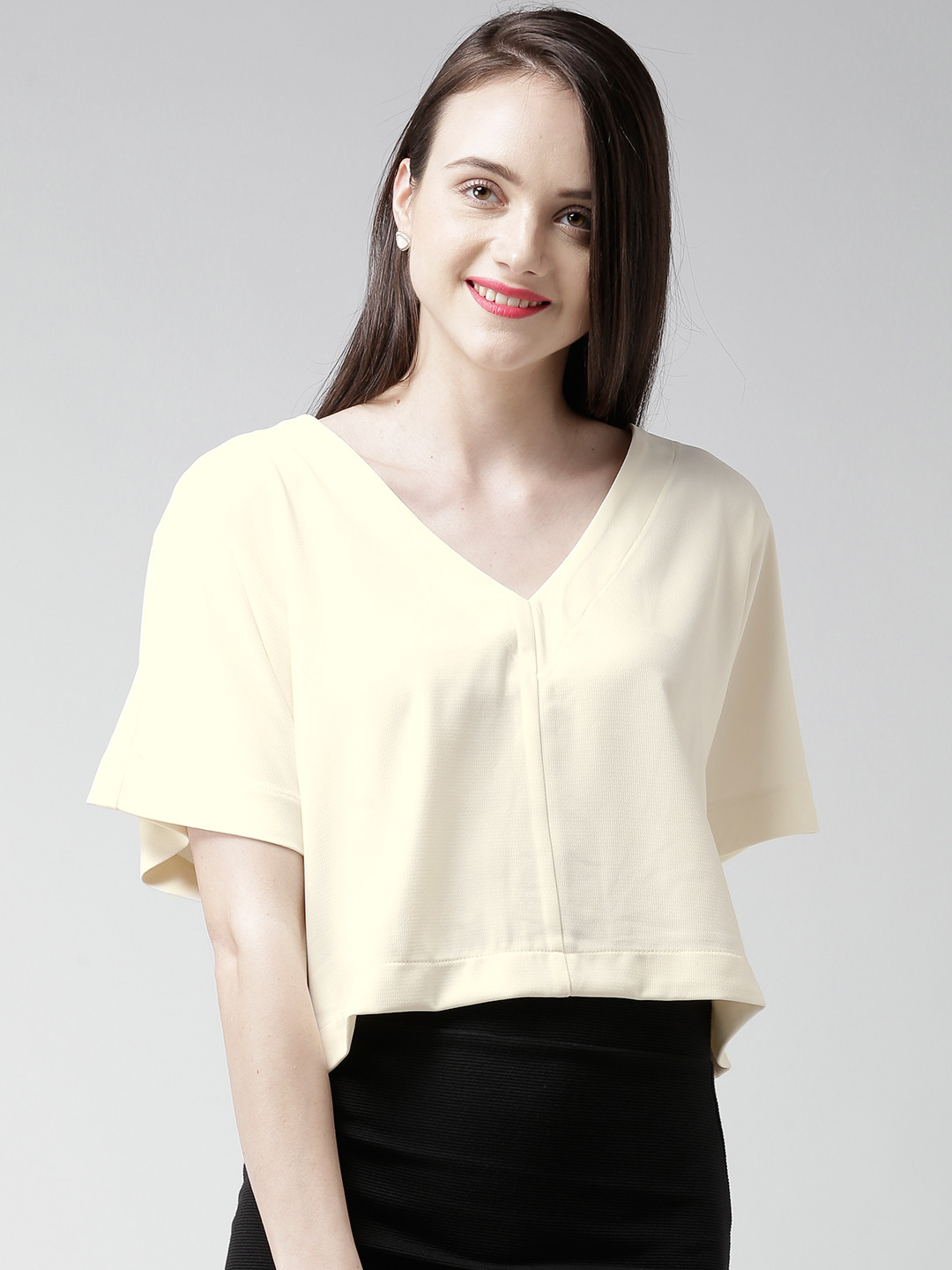 Buy FOREVER 21 Cream Coloured Boxy Top Tops for Women 1225169 Myntra