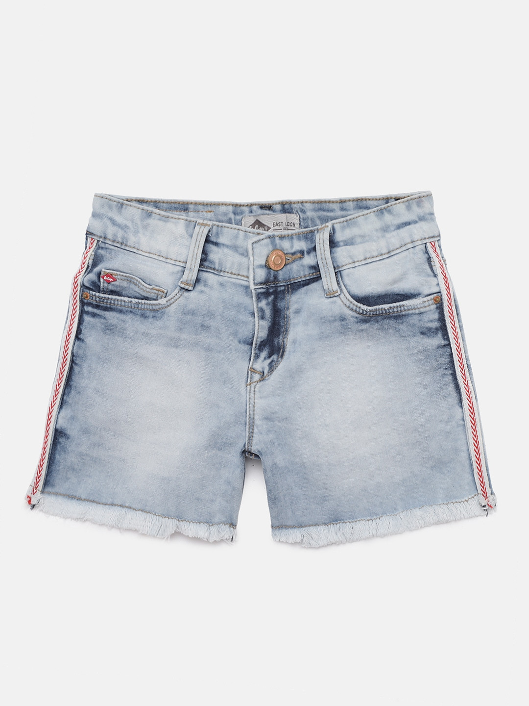 Buy Lee Cooper Girls Blue Washed Regular Fit Denim Shorts Shorts for