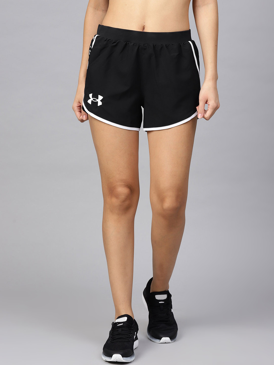 Buy UNDER ARMOUR Women Black Solid Fly By 2.0 Stunner Shorts Shorts