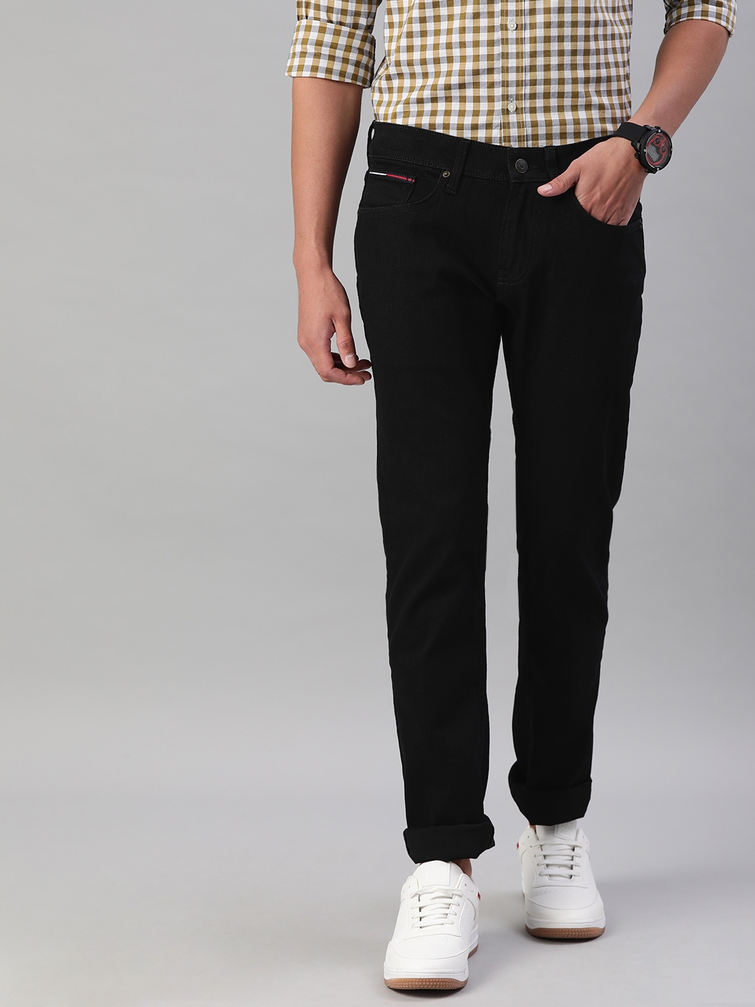 tommy hilfiger black trousers