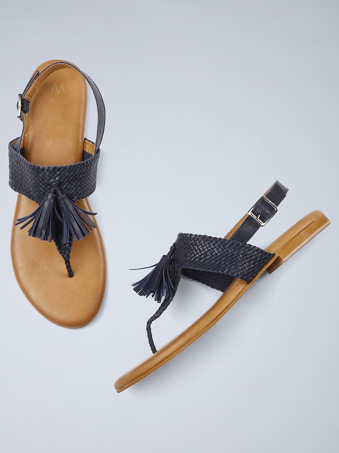 navy strappy flats