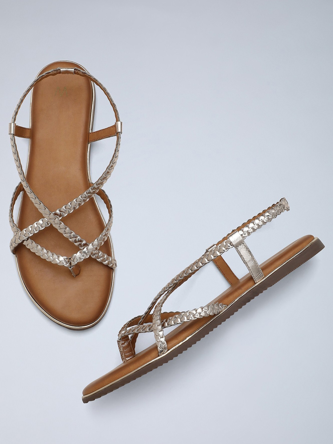 gold flats open toe