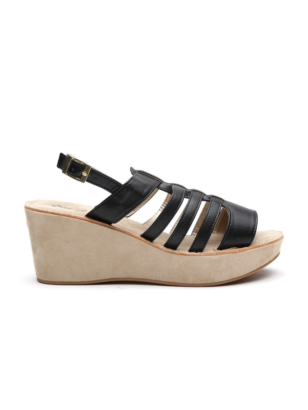 Buy Qupid Women Black Strappy Wedges Heels for Women 1227413 Myntra