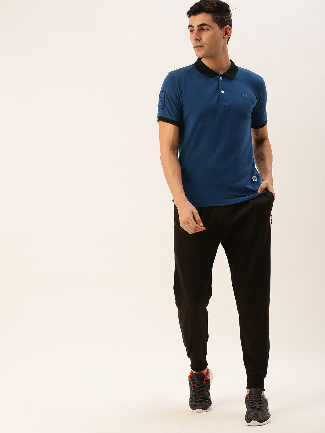 Buy Sports52 Wear Men Teal Blue & Black Solid Track Suit Tracksuits