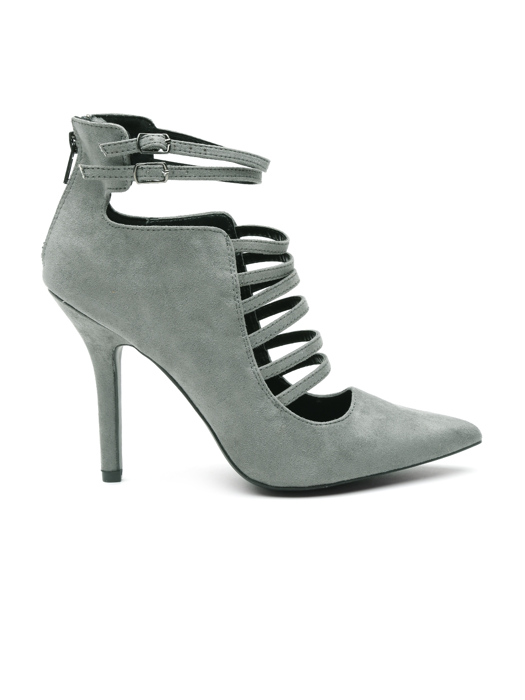 light gray strappy heels