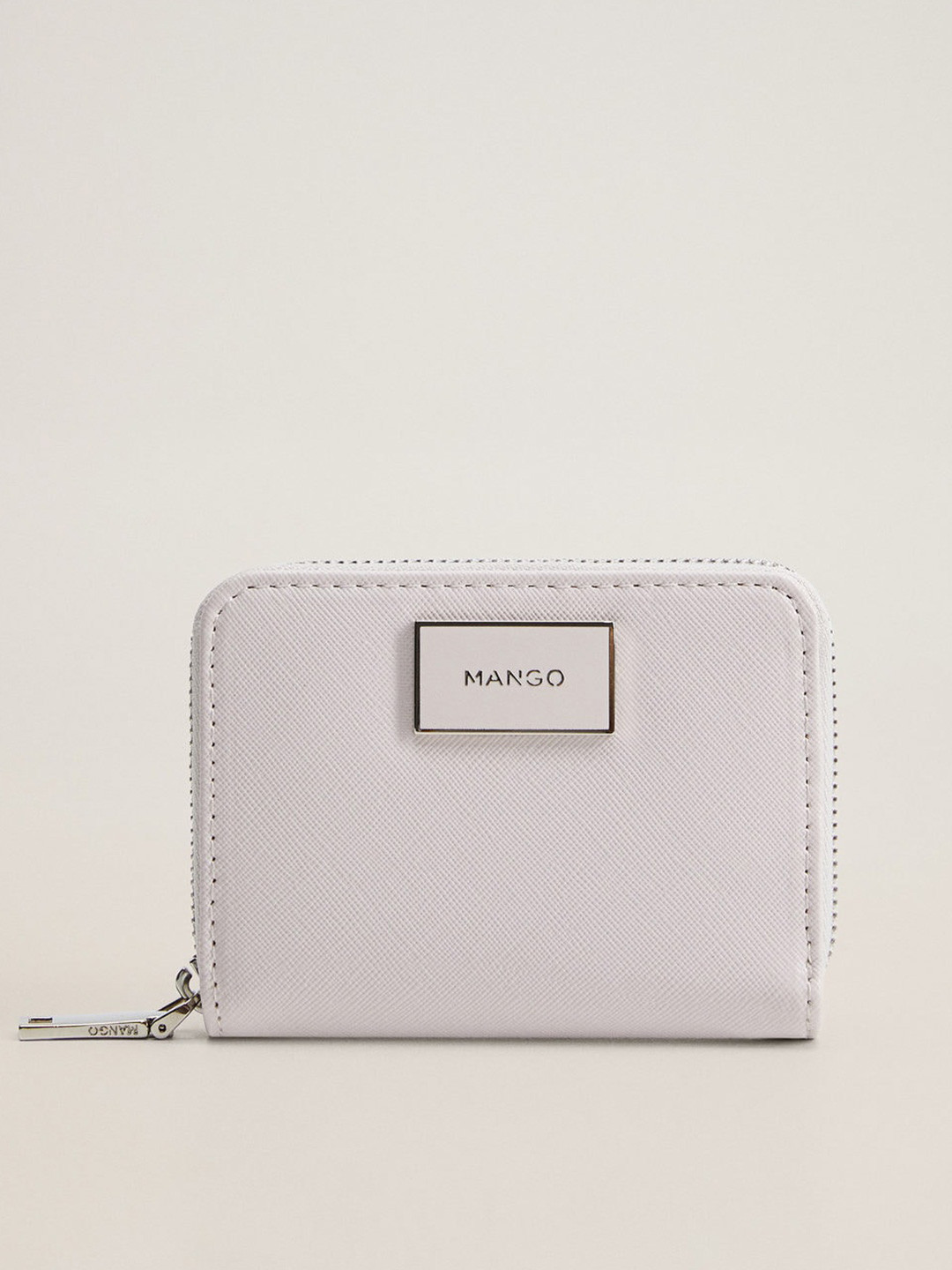 Buy MANGO Women Off White Solid Zip Around Wallet Wallets for Women