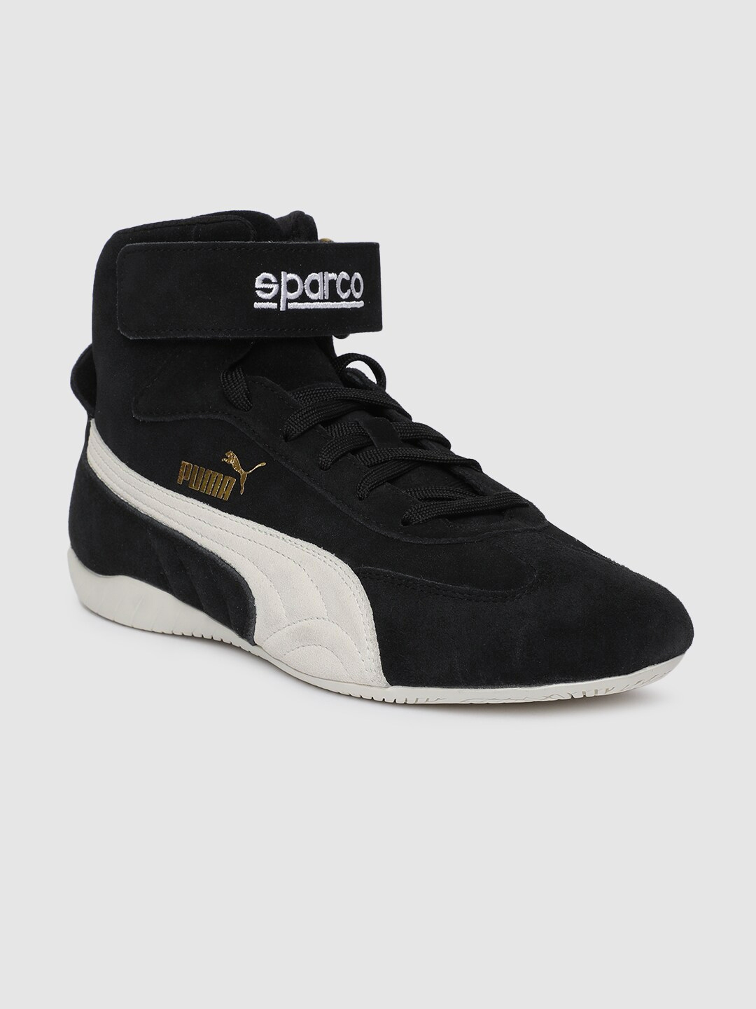 Buy PUMA Motorsport Men Black Solid Suede Speedcat Sparco Mid Top ...