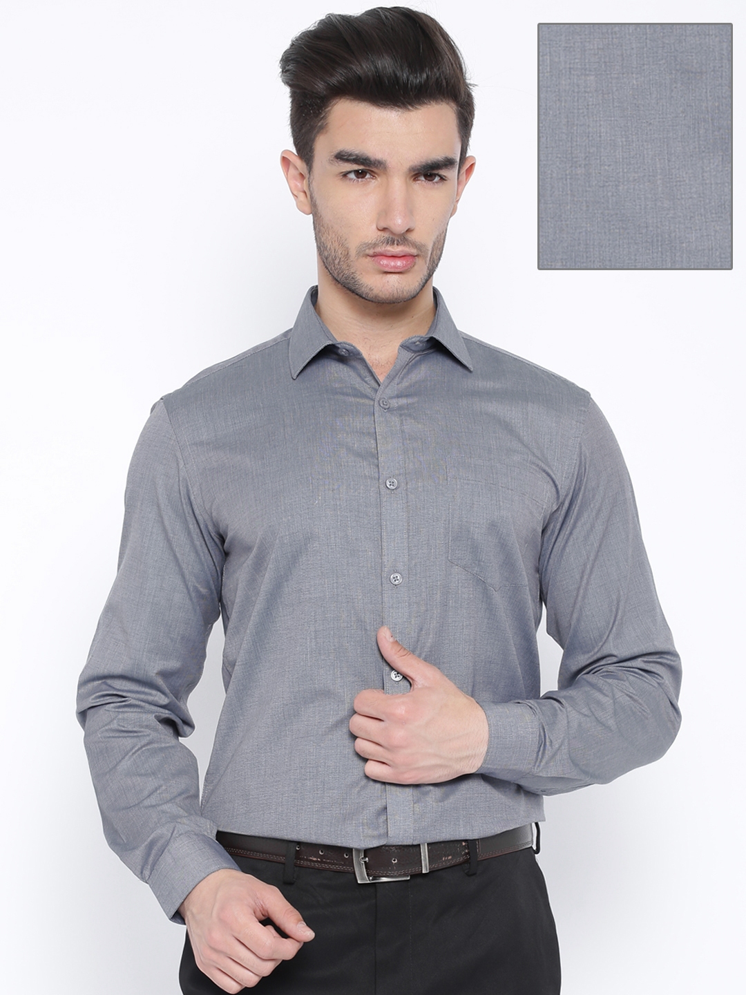 Buy Mark Taylor Grey Slim Fit Formal Shirt - Shirts for Men 1228292 ...