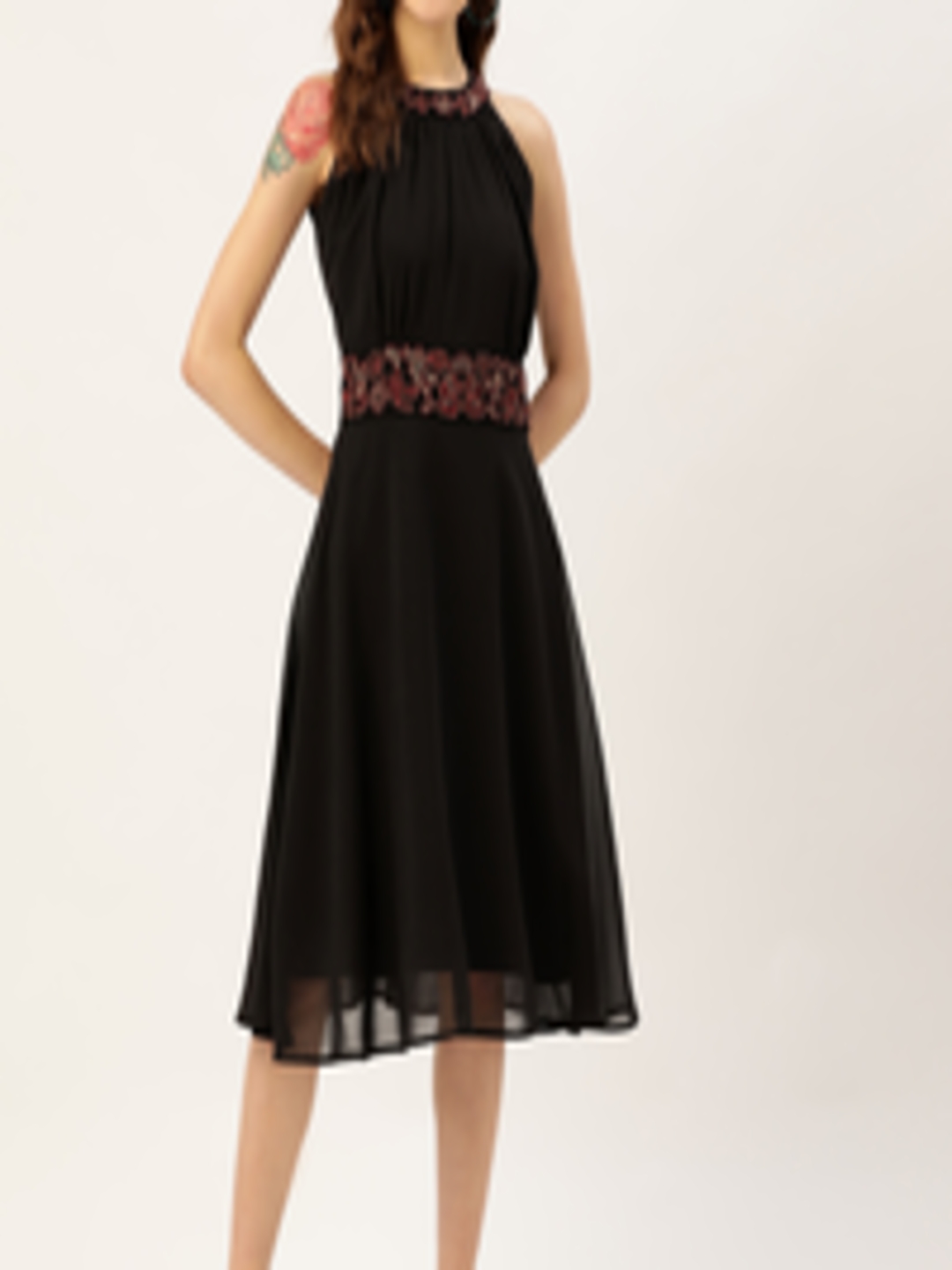 Buy Antheaa Women Black Solid A Line Dress - Dresses for Women 12287630 ...