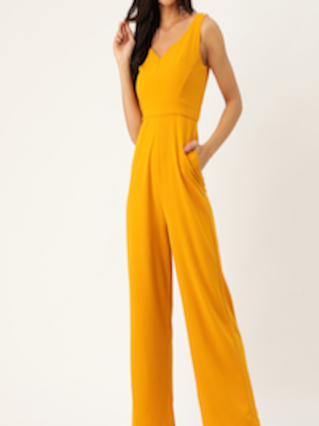Buy 20Dresses Women Mustard Yellow Solid Basic Jumpsuit - Jumpsuit for ...