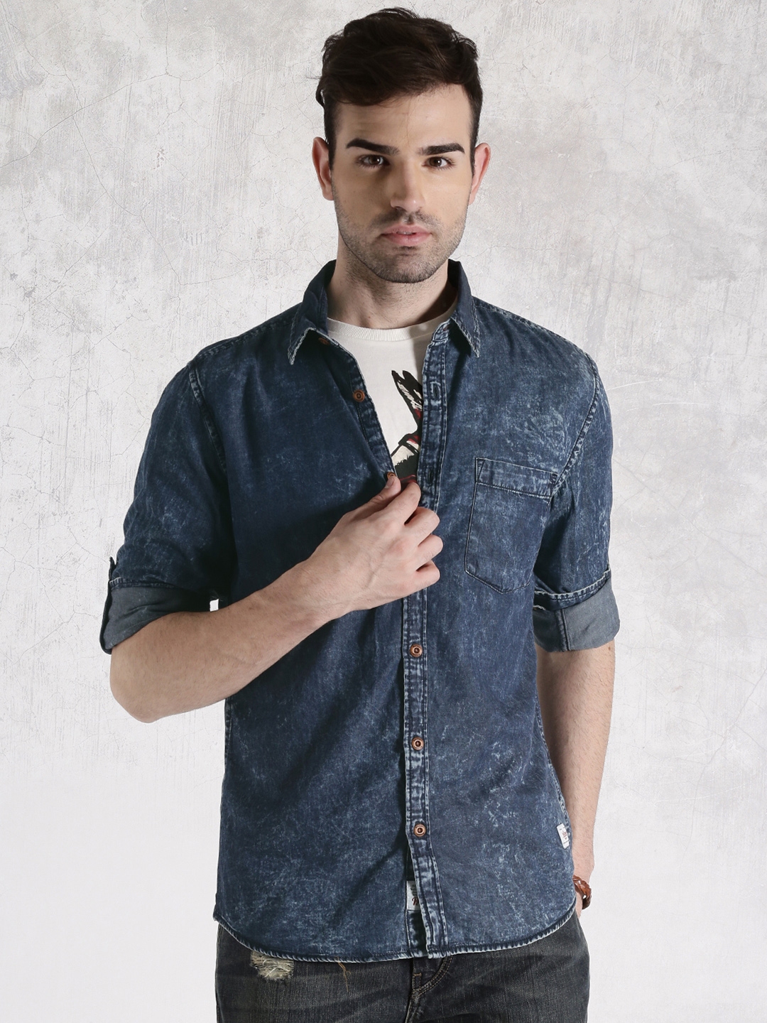 denim shirts myntra