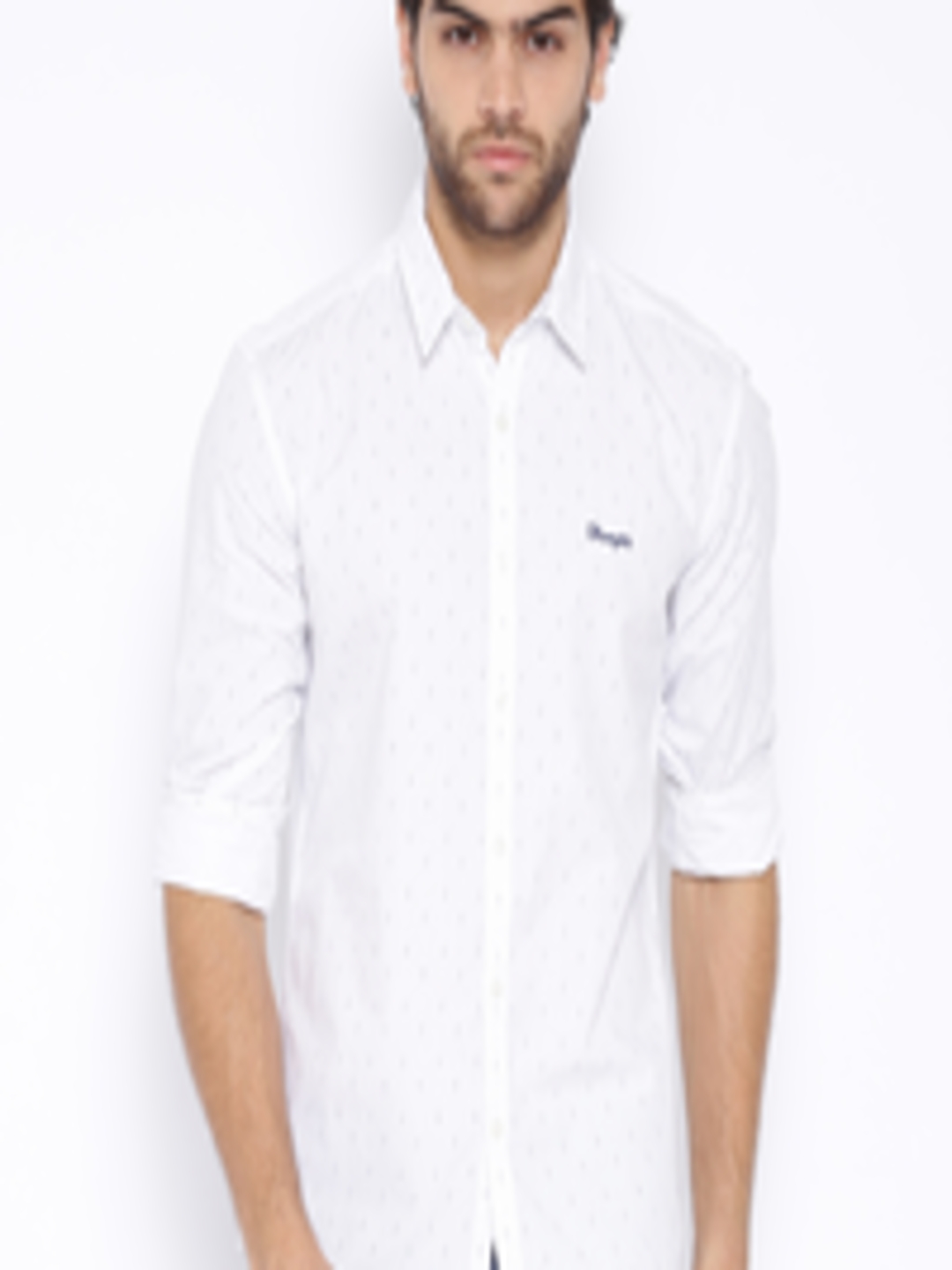 Buy Wrangler White Printed Casual Shirt - Shirts for Men 1230217 | Myntra
