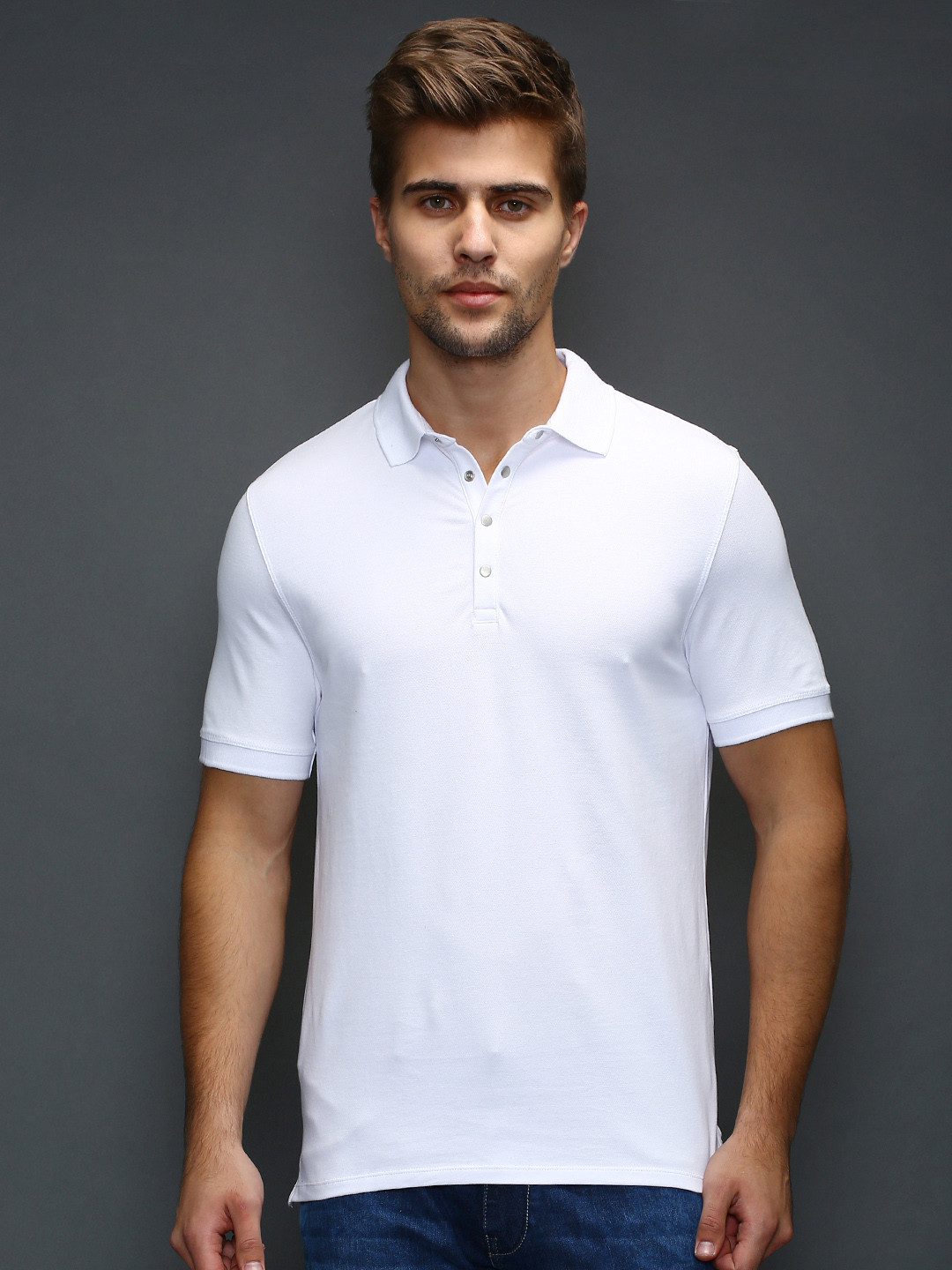 Buy SELECTED White Polo T Shirt Tshirts for Men 1230442 Myntra