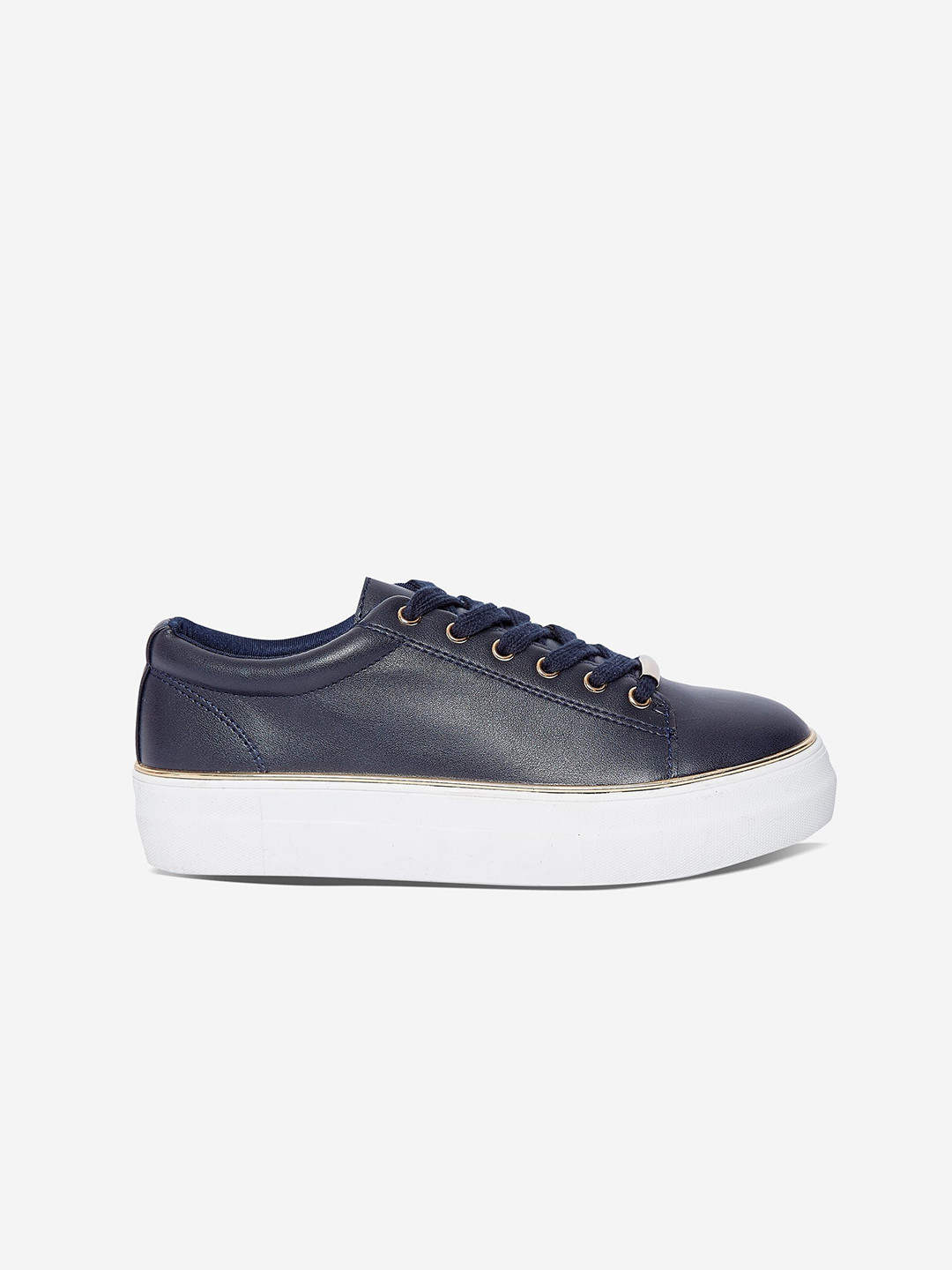 Buy DOROTHY PERKINS Women Navy Blue Solid Flatform Sneakers Casual