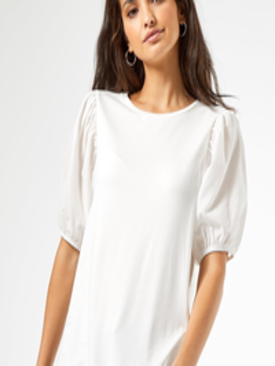 Buy DOROTHY PERKINS Women White Puff Sleeves Solid Top - Tops for Women ...
