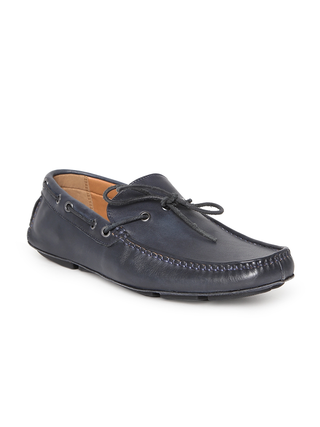 Buy Kenneth Cole New York Men Navy Take Over Leather Boat Shoes ...