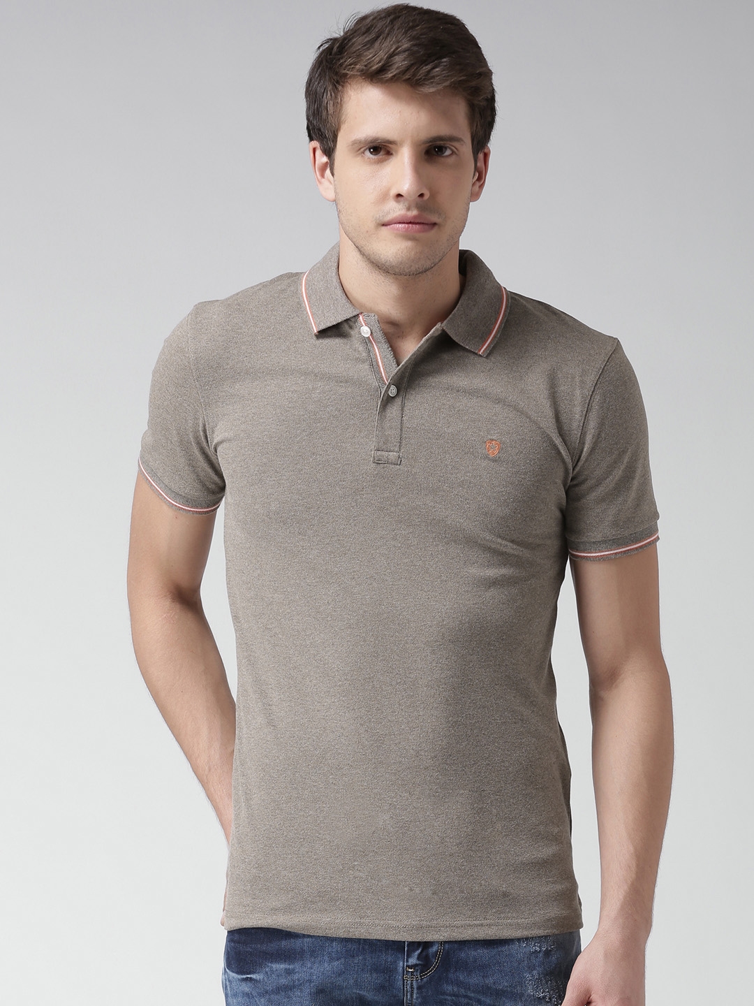 Buy Celio Taupe Polo T Shirt - Tshirts for Men 1231352 | Myntra