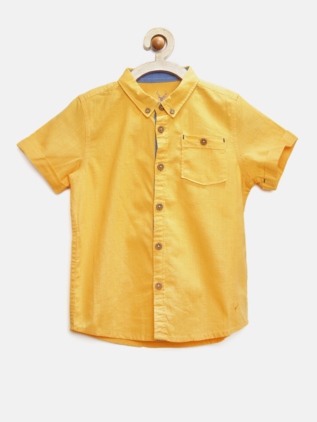 Buy Allen Solly Junior Boys Mustard Yellow Shirt Shirts for Boys