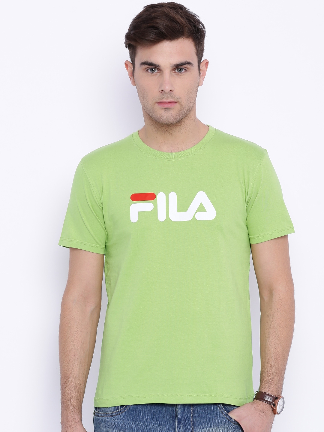 Buy FILA Green Pure Cotton T Shirt - Tshirts for Men 1231996 | Myntra