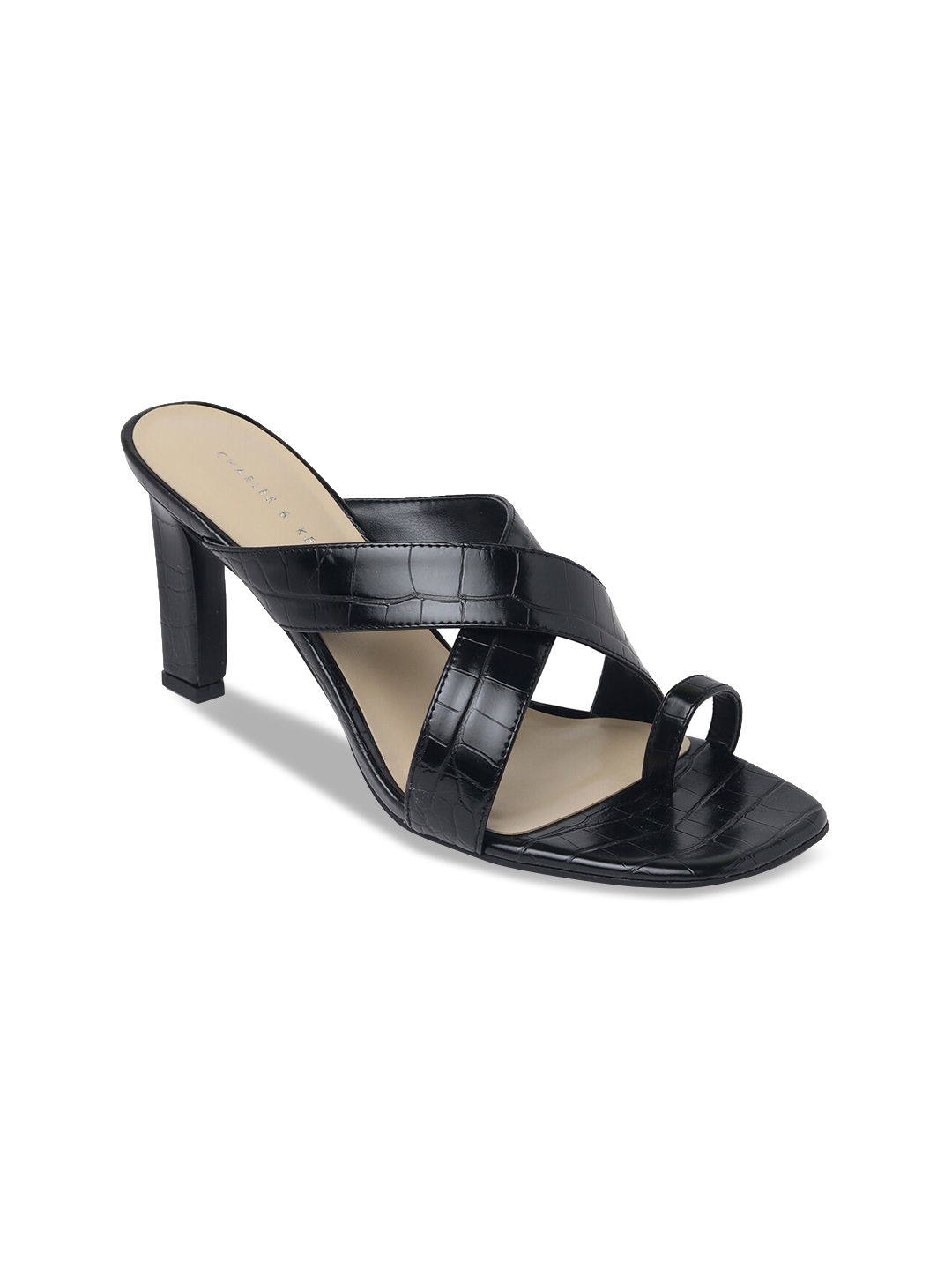 charles and keith black heels