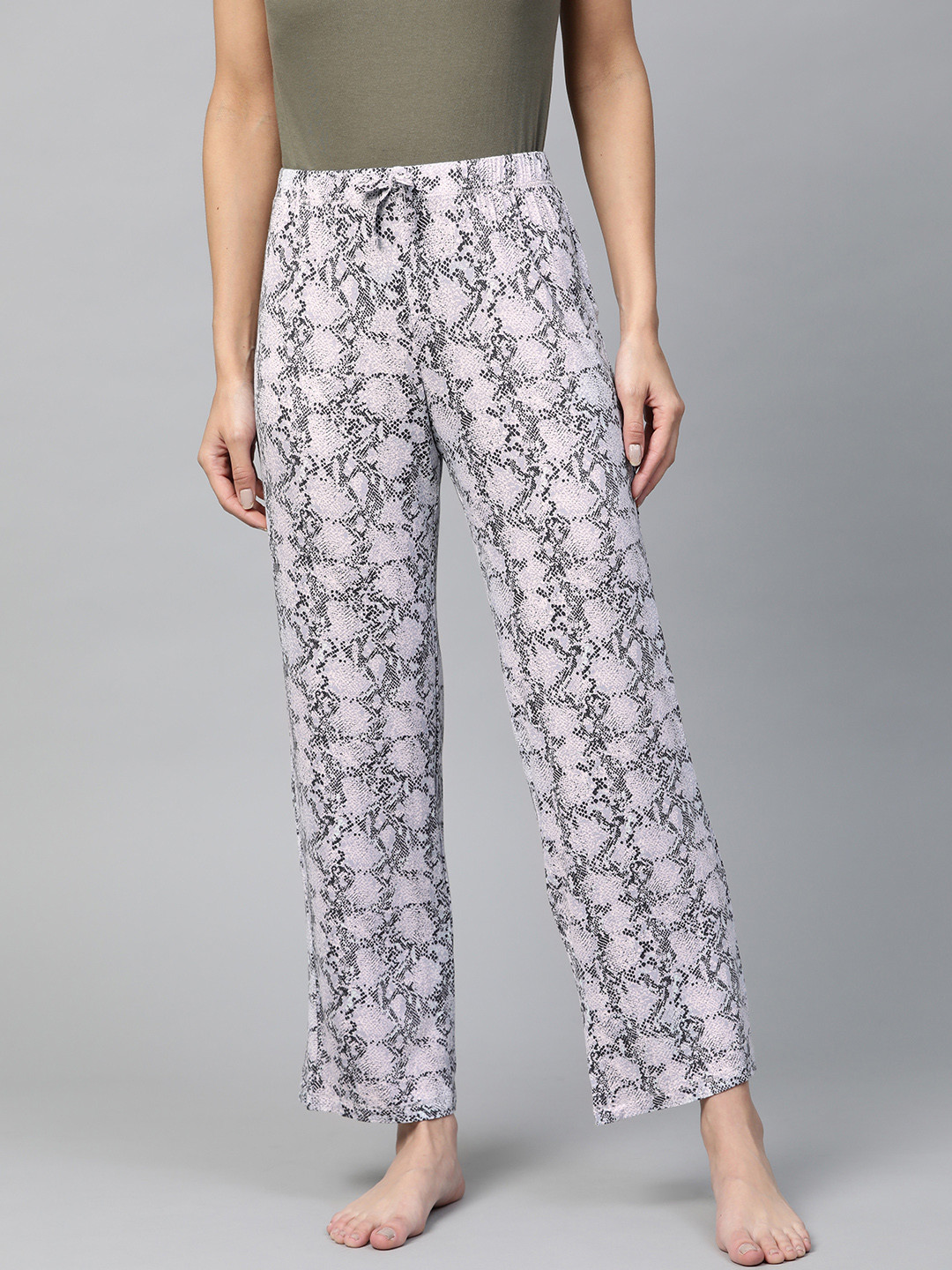 Buy Marks & Spencer Women Grey & White Printed Lounge Pants Lounge Pants for Women 12334490