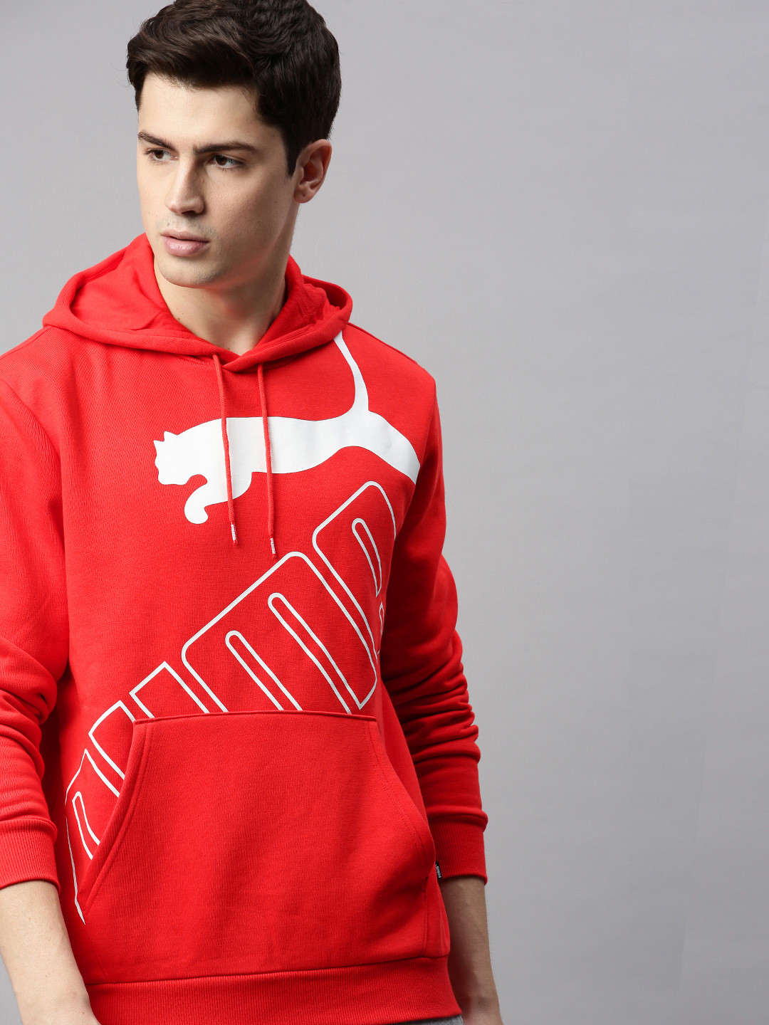 Buy Puma Men Red & White Printed Hooded Sweatshirt Sweatshirts for Men 12335484 Myntra