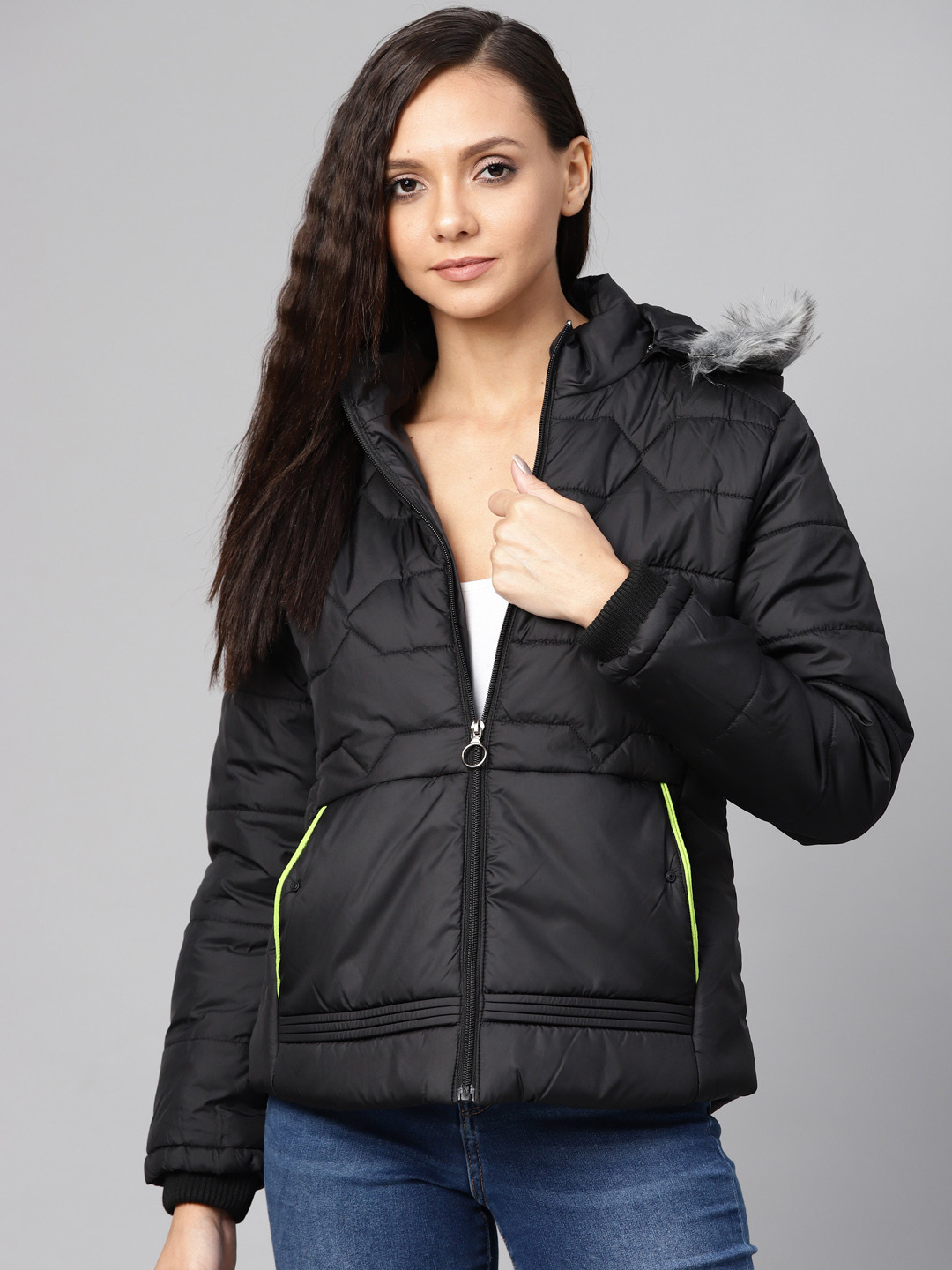 Buy Foreign Culture By Fort Collins Women Black Solid Lightweight Parka