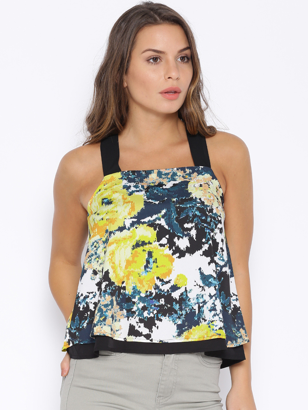 Buy ONLY Multicoloured Abstract Print Top Tops for Women 1233773 Myntra