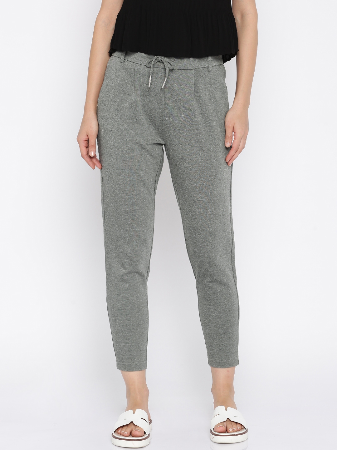 regular fit flat front trousers
