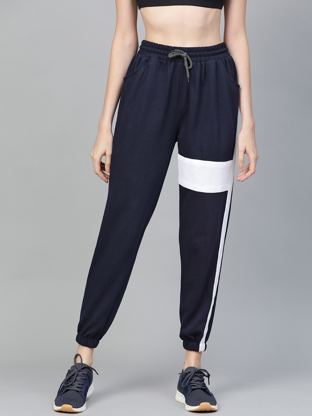 navy cropped joggers