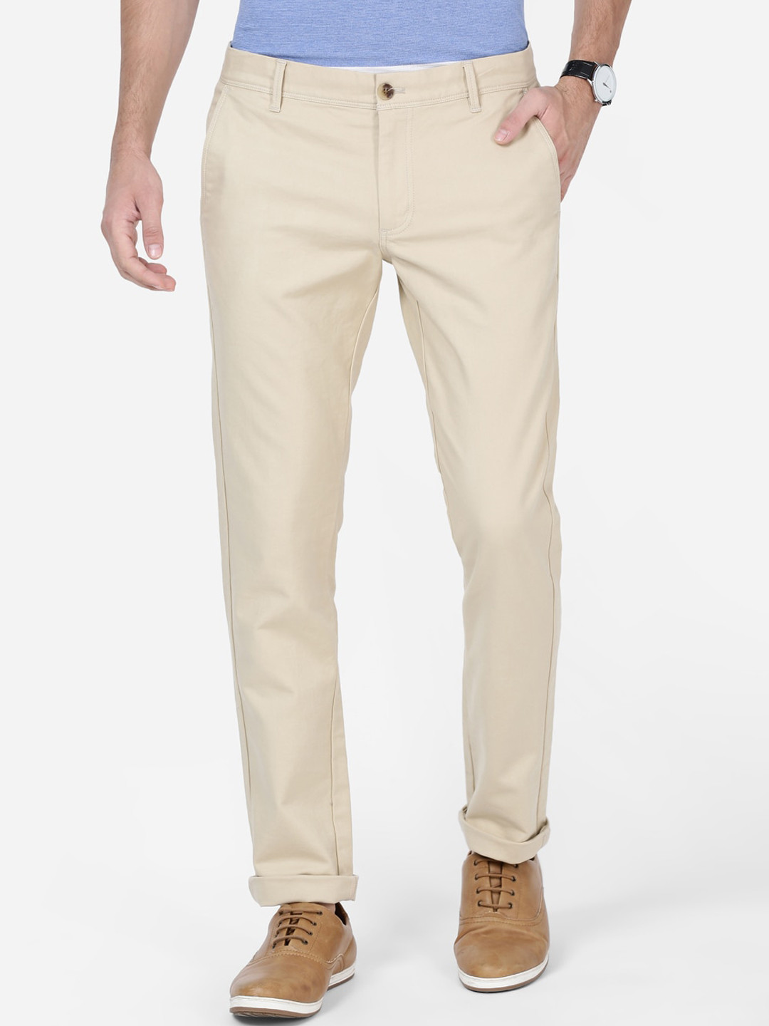 Buy T Base Men Beige Tapered Fit Solid Chinos Trousers for Men 12349892 Myntra