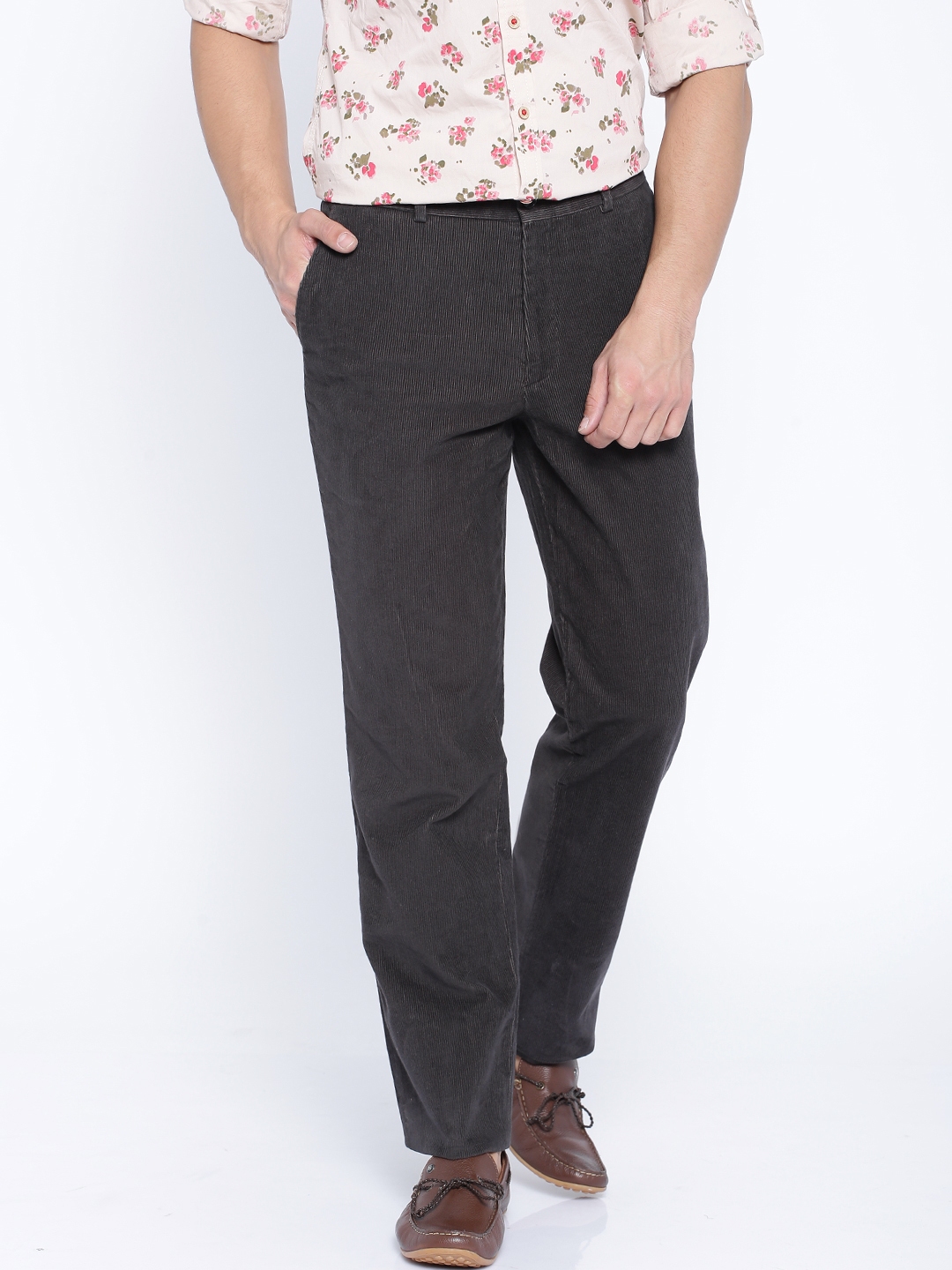 mens grey corduroy trousers