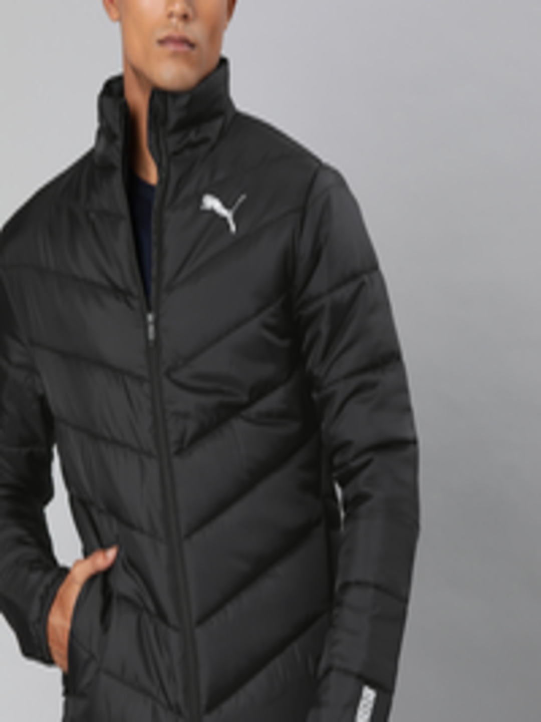 Buy Puma Men Black Solid WarmCell Lightweight Puffer Jacket - Jackets ...