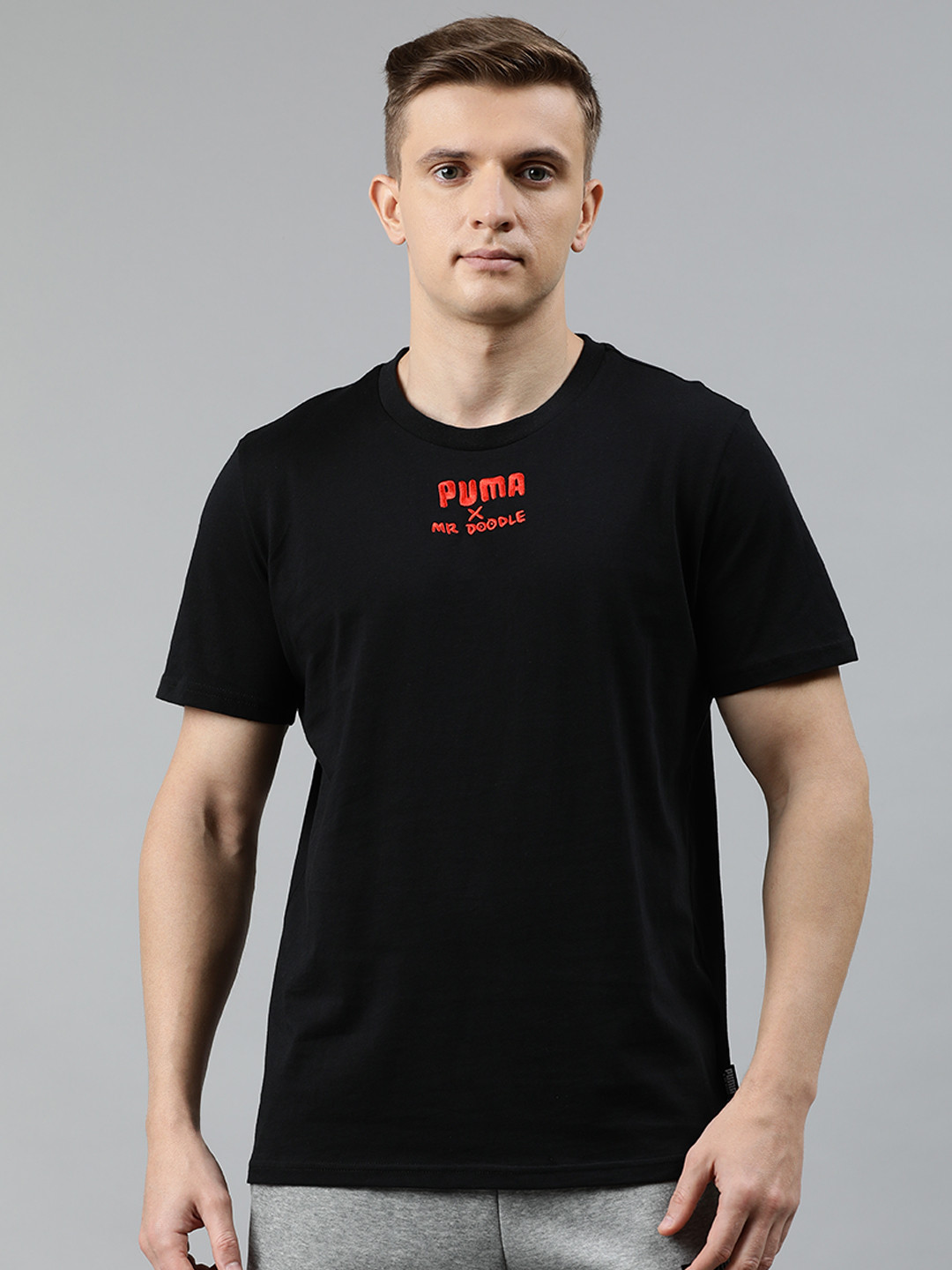 Buy Puma X MR DOODLE Men Black Printed Round Neck Pure Cotton T Shirt