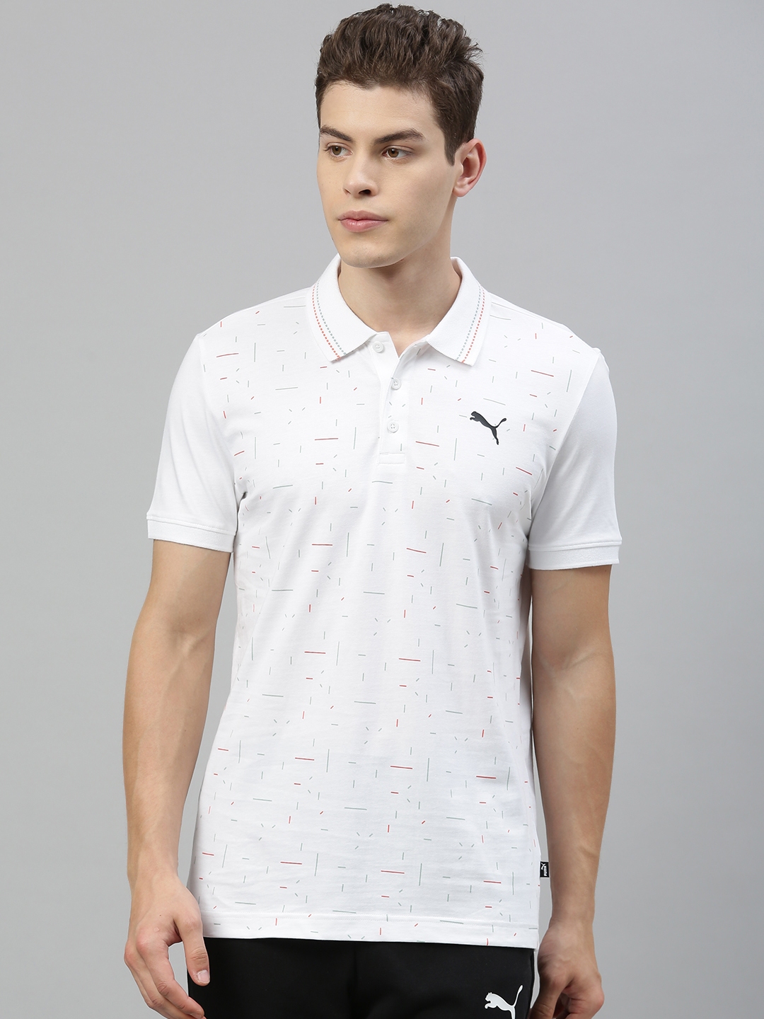 puma white collar tshirt