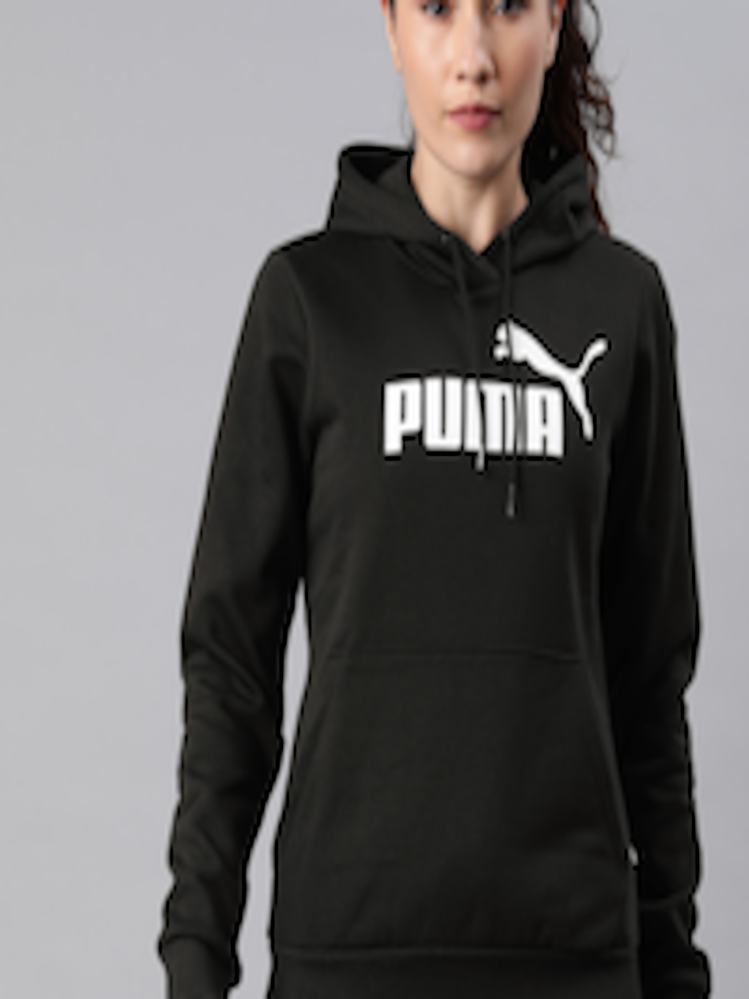Buy Puma Women Black Printed ESS Logo Hooded Sweatshirt - Sweatshirts ...