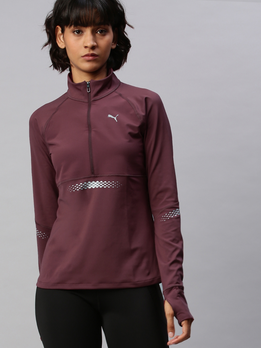 burgundy puma sweater