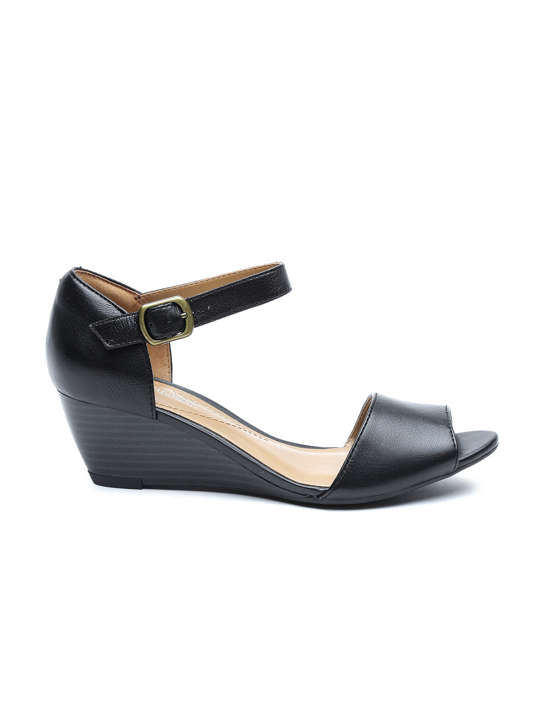 clarks black wedges