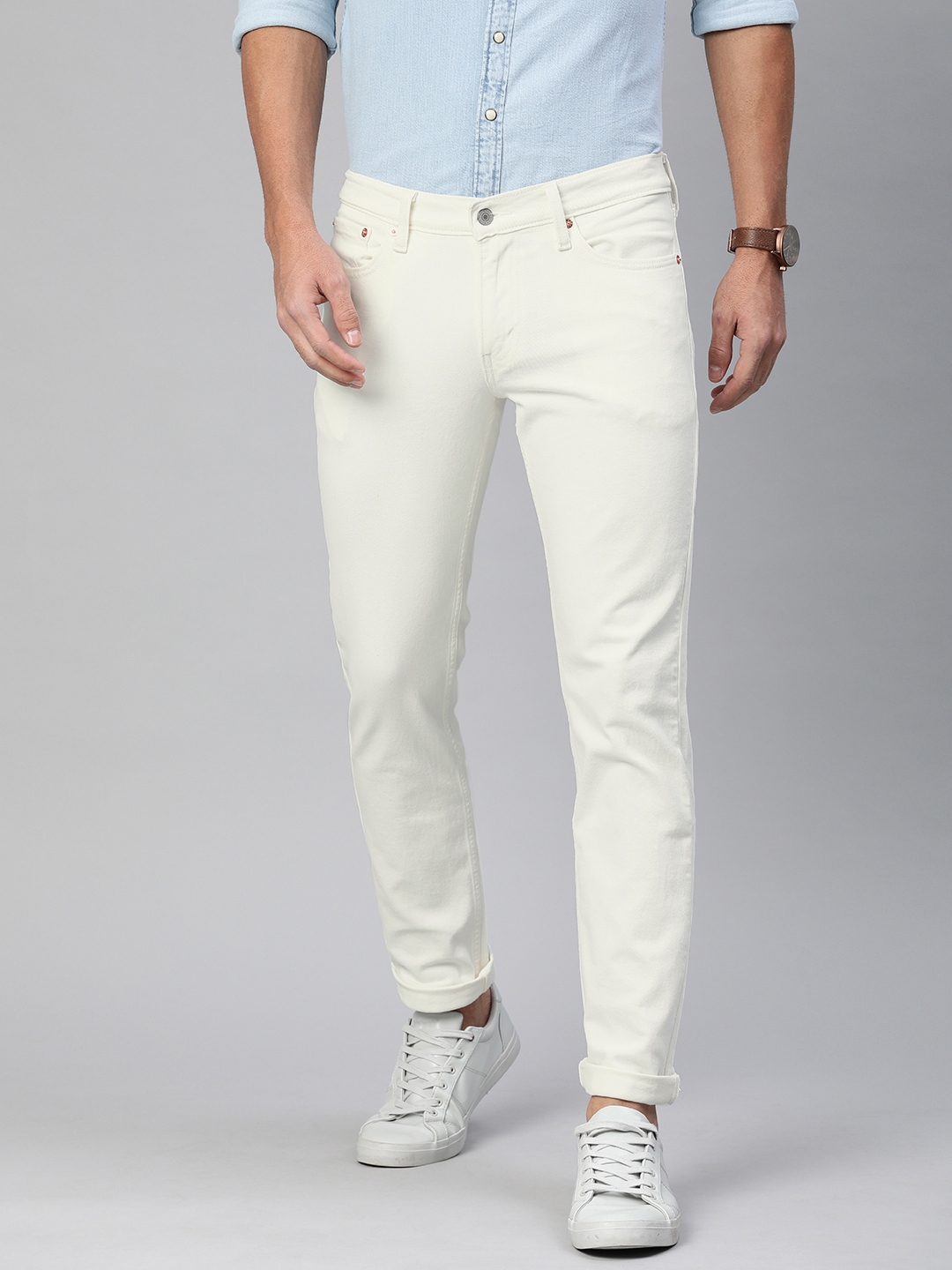 Buy Levis Men White 511 Slim Fit Mid Rise Clean Look Stretchable Jeans ...