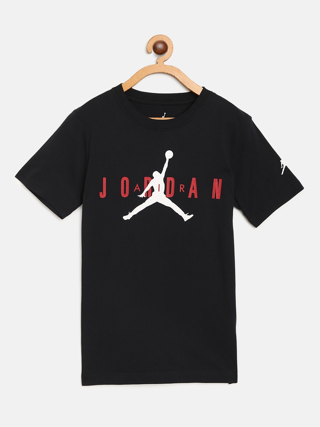Buy Jordan Boys Black Brand Logo Print Round Neck Basketball Pure ...