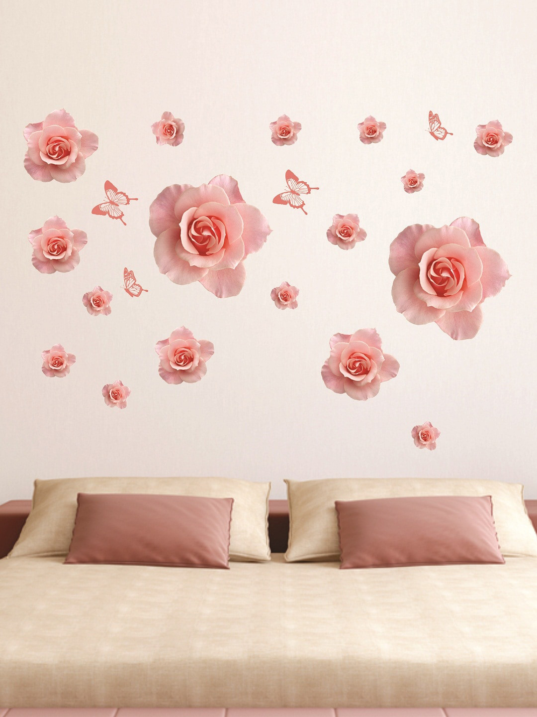 Buy WALLSTICK Pink Floral Large Vinyl Wall Sticker Decals And