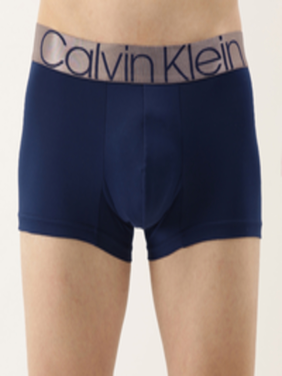 Buy Calvin Klein Underwear Men Navy Blue Solid Knitted Trunks NB2540DYC