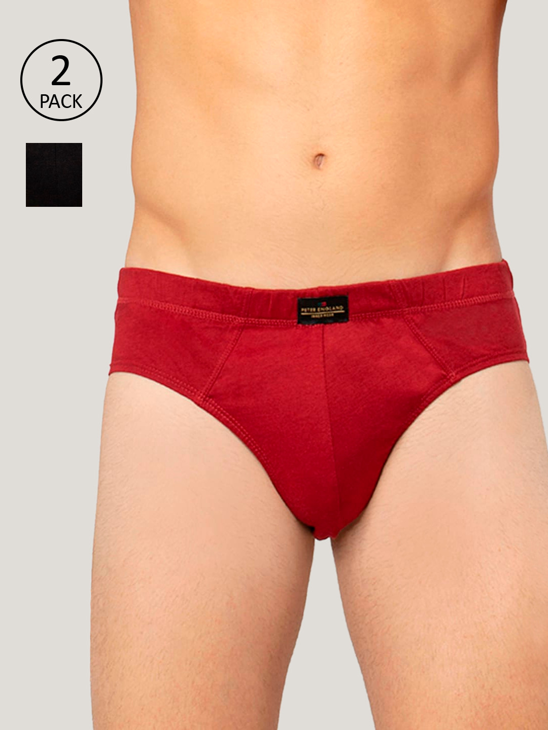Buy Peter England Men Pack Of 2 Solid Basic Briefs PIWBRDBK9146024